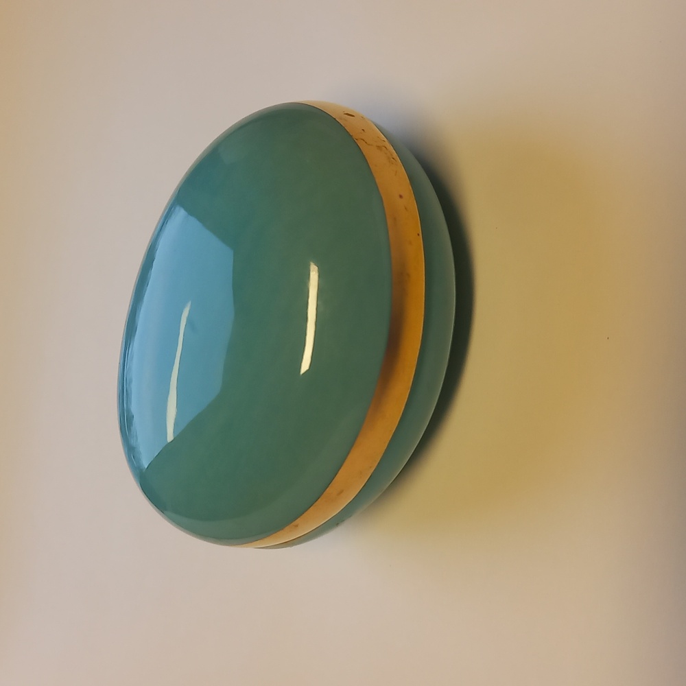 Turquiose Egg Shaped Porcelain Trinket Box